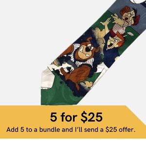 Vintage Cartoon Network Baseball Themed Tie